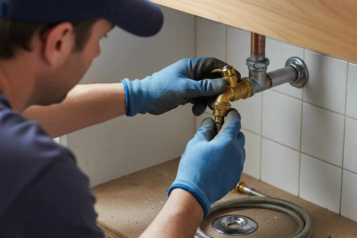 Shutoff valve and fitting work during Emergency Plumbing in Schwertner